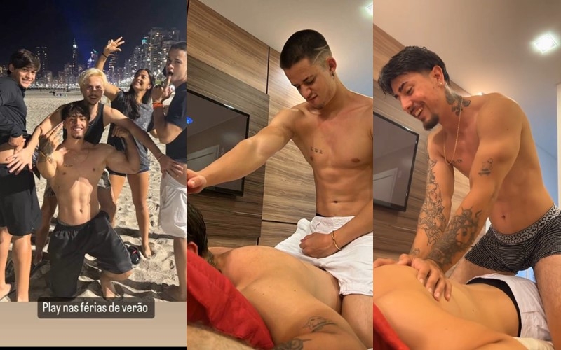 Straight friends watch porn together and bromance