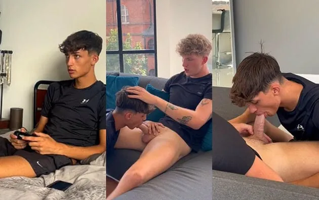 twink Sucking Off a Blonde Stud During Work Hours