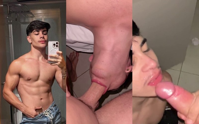 Cutie Influencer @PedroR does deep throat with big dick