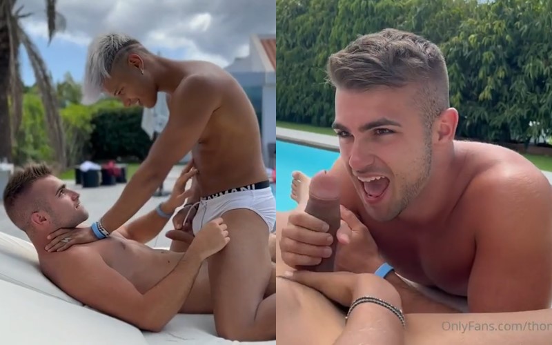 Italian boys horny by the pool – Denis & Thony