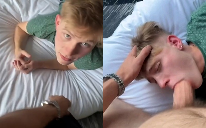 twink blondie does deep throat stuffed