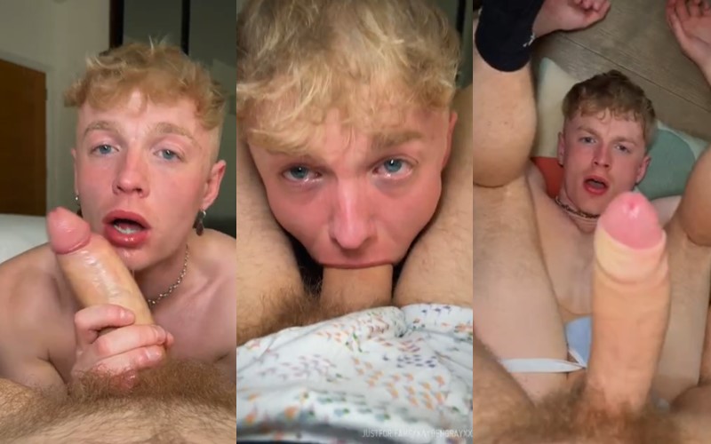 Boy with beautiful eyes crying with a big dick