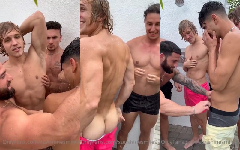 hot jocks have fun in the shower after training