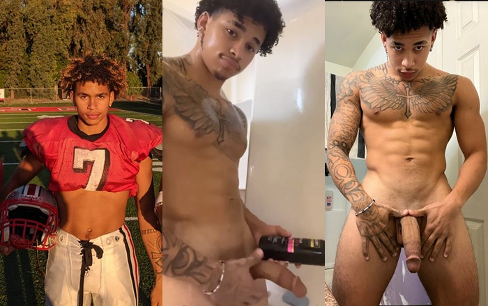 Young University football player @Valentino huge cock