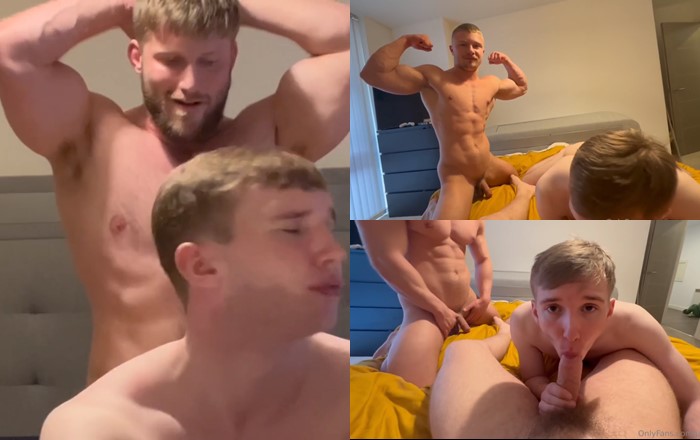 blonde twink fucked by his two strong uncles