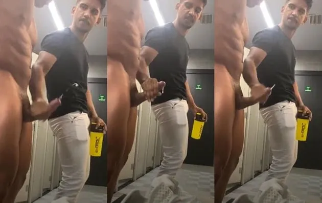 gym instructor got help for cumming in bathroom