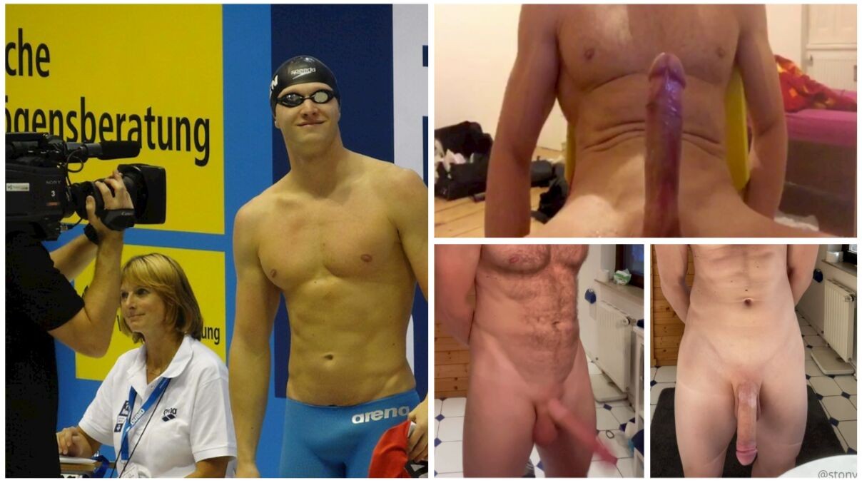 German Swim Athlete olympic @Erik show his astronomically LONG white dick -  NudesBoys