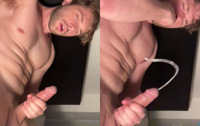 gorgeous hunk shooting a huge load