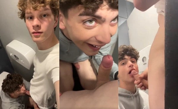 friends relieve their horny in the mall bathroom