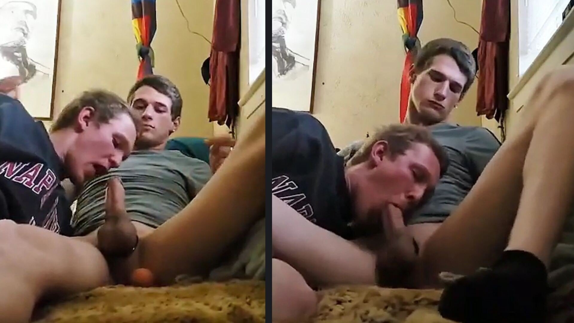 Good lookin hung Dude fucks his roommates mouth