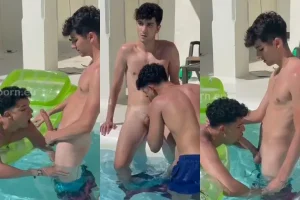 fun with cousin in the pool