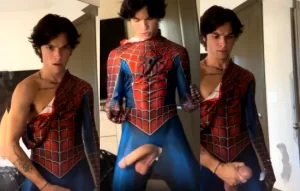 spider man from tiktok shoots his special web with your big cock