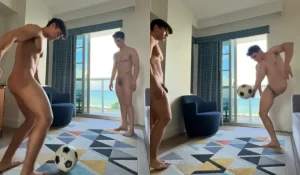 training naked soccer with my bro lulu