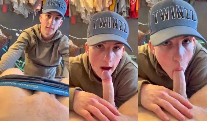 Sweet twink sucking his curious cousin salv