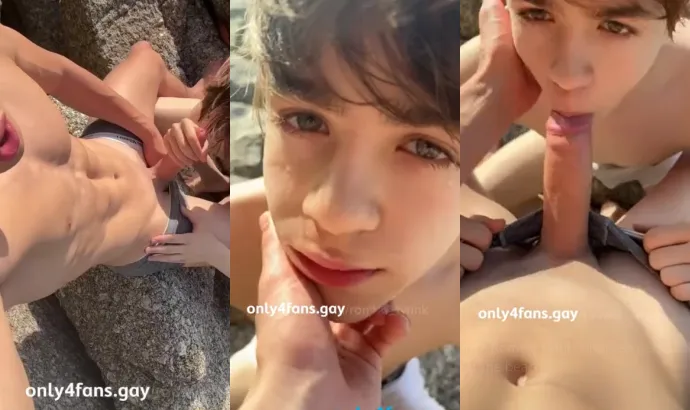 Cute twinks horny on the beach