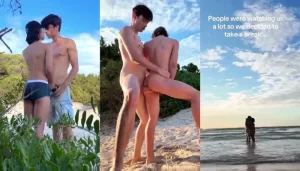 twink couple fucking on a deserted beach stream