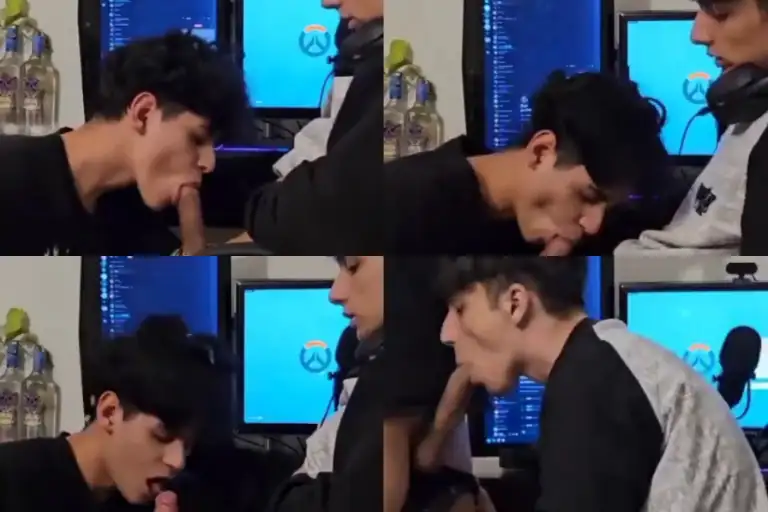 Gamer boys Trading hot Blowjobs