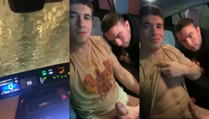 Str8 Bros Stuck in a Car During a Storm Relieve Boredom with Masturbation