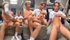 Straight Friend Gives In to Bromance Teasing and Gets Made to Cum lul2