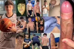 young basketball jock jerks his cock cums baits vid2