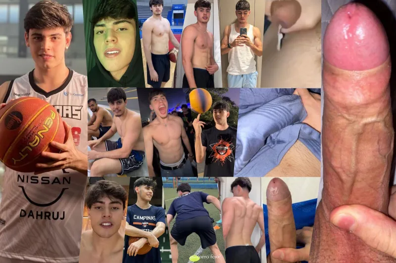 young basketball jock jerks his cock & cums baits