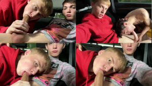 Best Friends Trading Deep Blowjobs in the Backseat of a Car