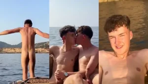 Italian twinks have fun and fuck on a boat in Capri