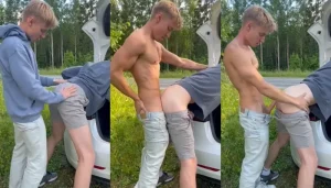 Risky Couple Pulls Over for an Intense Pounding by the Roadside