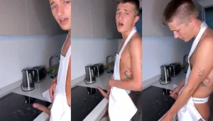 IG influencer cumming while cooking