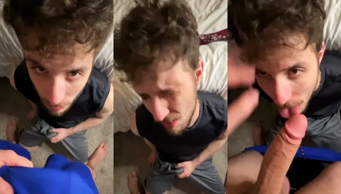 Teaching my submissive faggot how to deepthroat properly