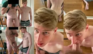 Big Alpha Male Training His Obedient Submissive On His Knees