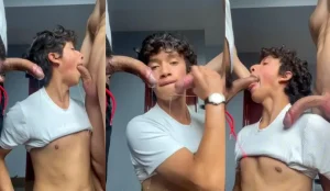 Small twink takes on his well endowed friends dodg