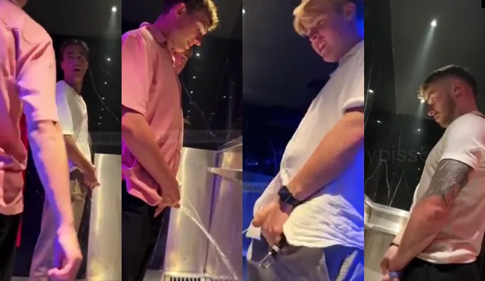 Caught on spsy cam: hunk str8 guys peeing in the urinals at a nightclub