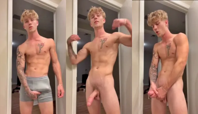 blonde influencer with a big dick woke up very horny