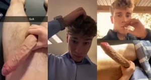 Cute TikToker showing off his long cock