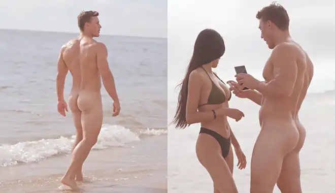 Handsome IG naked on the beach