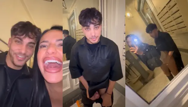 Stud Influencer Fucking His GF in Hotel Public Area