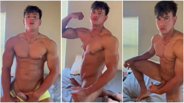Young bodybuilder jerk off