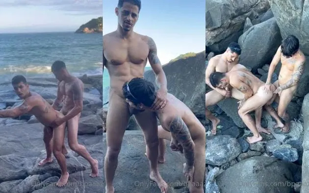 treesome in beach Yuri Bruno