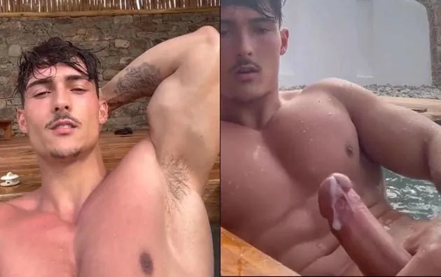 Influencer Levy cumming in swimming pool