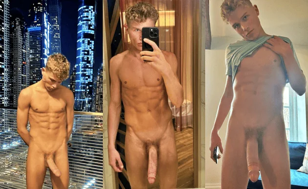 handsome young blond gifted @ARiley nudes jerking solo bigb